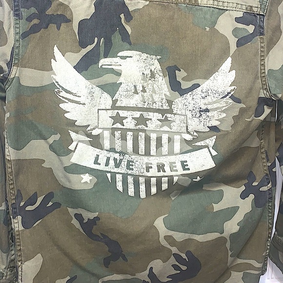 Long Sleeve Graphic Army Jacket - Picture 4 of 5